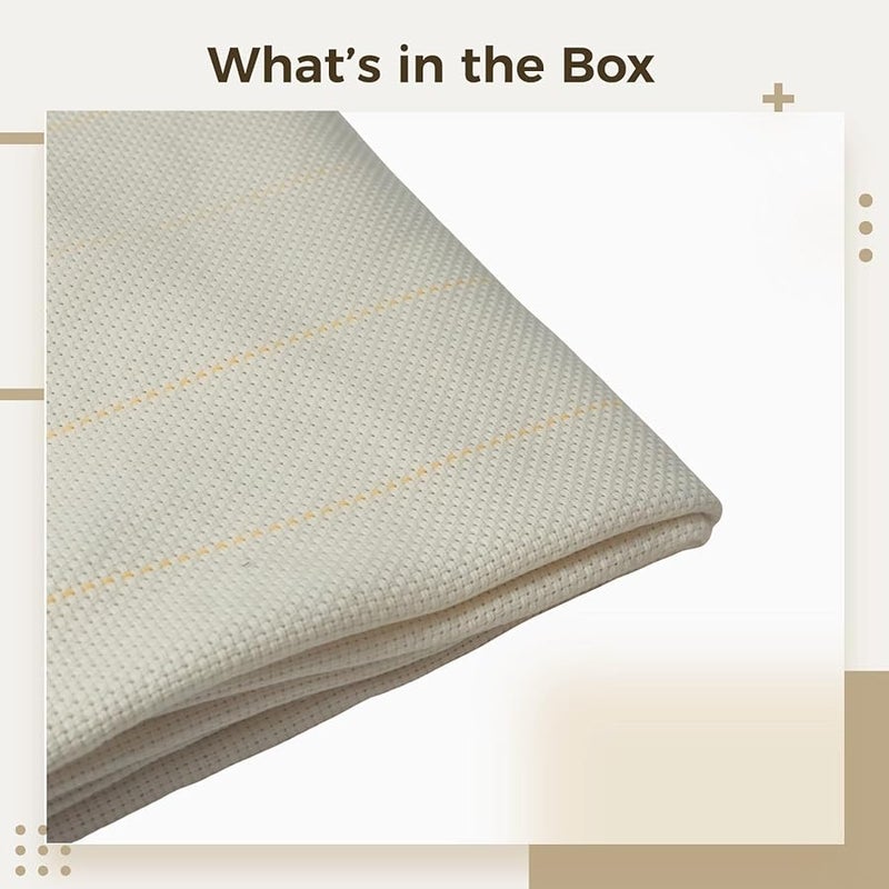 Monks Cloth Fabric 4.92x4.92 Ft Cotton with Yellow Stripes for Rug Tufting and Punch Needle - Image 3